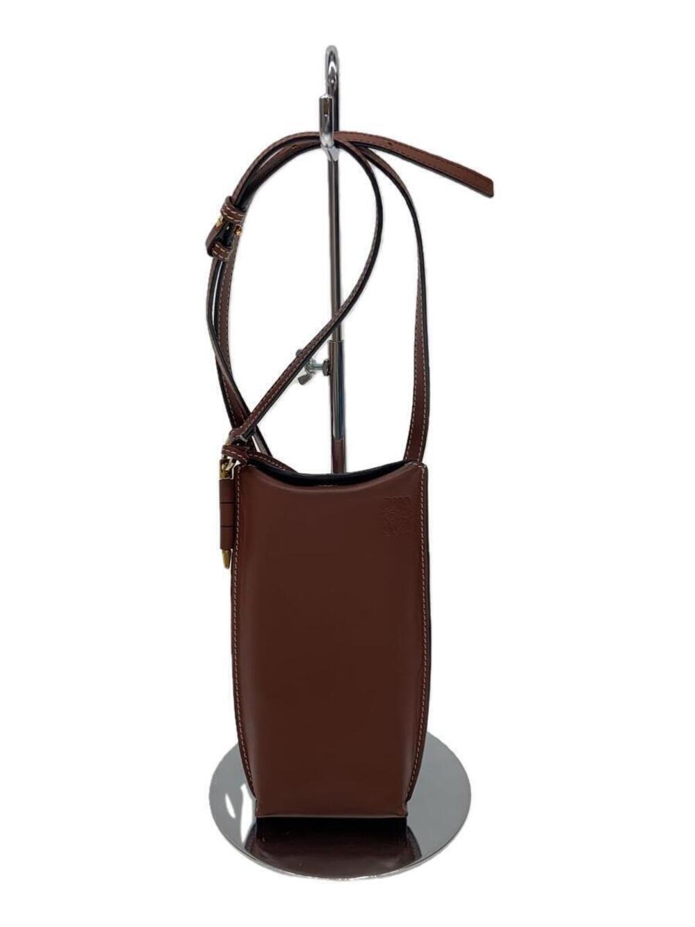 Loewe Gate Pocket Shoulder Bag Leather Brown